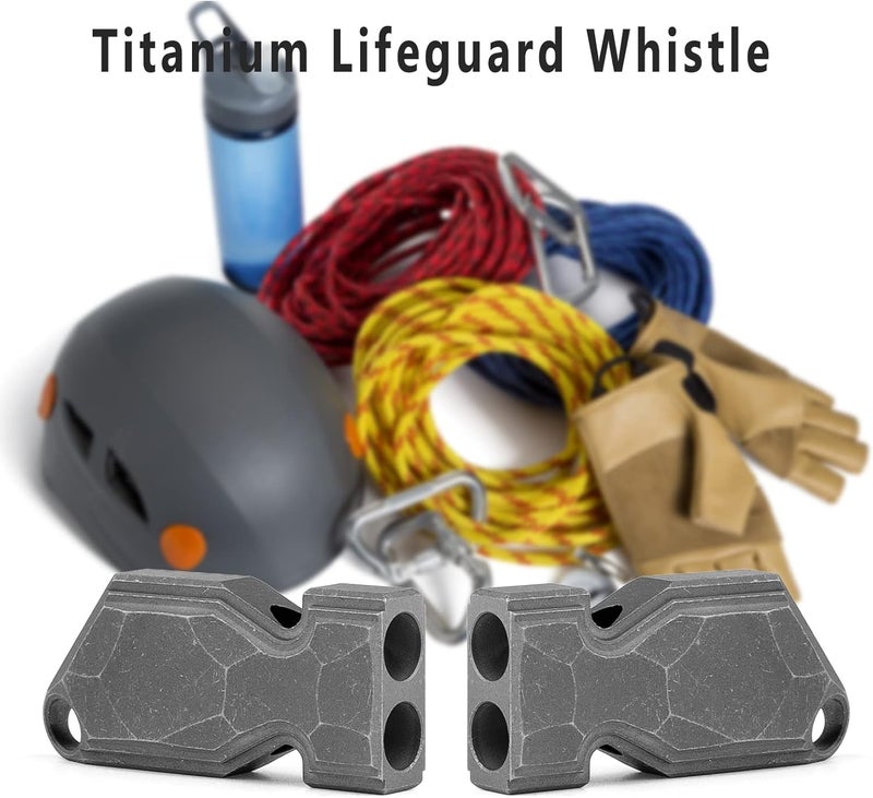 TISUR Titanium Emergency Whistle,EDC Safety Whistles Necklace Loud up to 120db,Survival Whistles for Survival,Hiking,Camping,Pets Training - Image 2